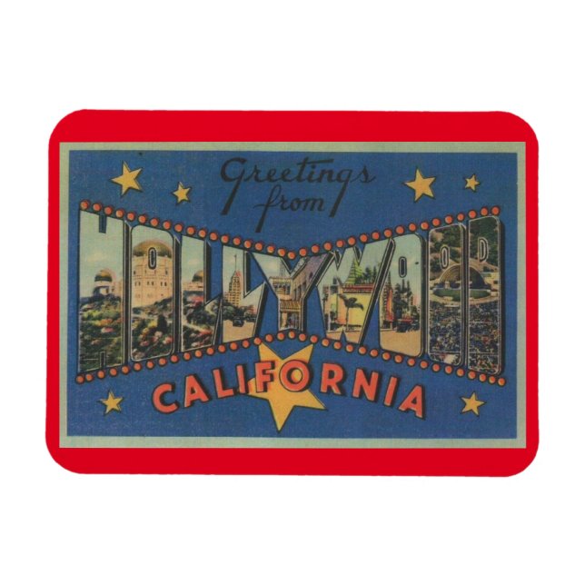 Imán Carta grande saludo a las estrellas de Hollywood C (Horizontal)