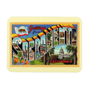 Imán Carta grande Saludo a Sacramento California