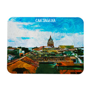 Imán Cartagena Colombia Pintura Ciudad Vista
