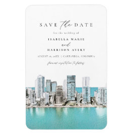 Imán CARTANEGA Colombia acuarela Save the Date Invita