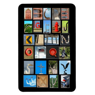 Imán Cartas alfabéticas que muestran imágenes