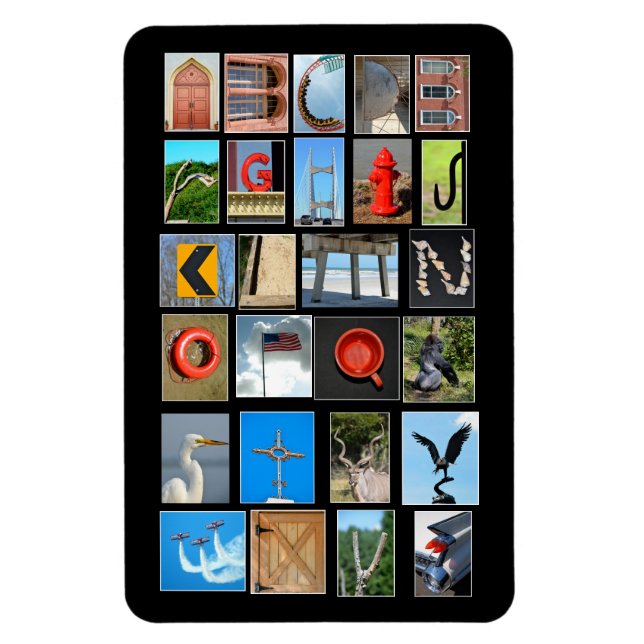 Imán Cartas alfabéticas que muestran imágenes (Vertical)