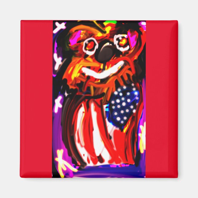 Imán Cartas de juego de bicicletas para el oso 4 de jul (Frente)