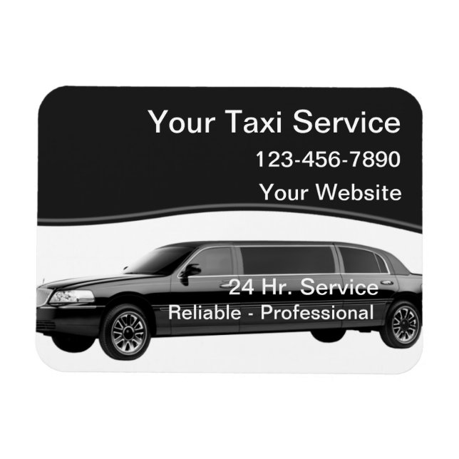 Imán Cartas de negocios magnéticas de Taxi (Horizontal)