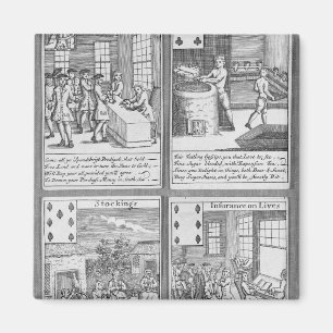 Imán Cartas de reproducción que representan el comercia