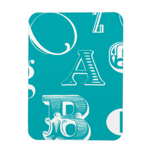 Imán Cartas decorativas sobre fondo azul