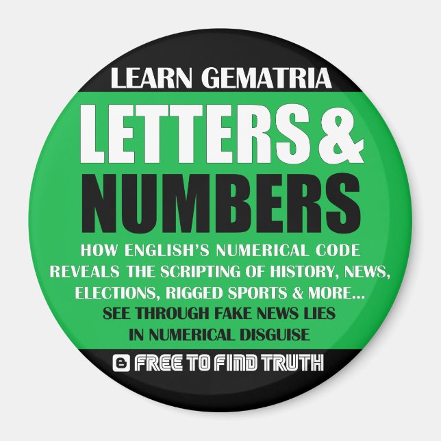 Imán CARTAS Y NÚMEROS Refrigerador Magnet (Frente)