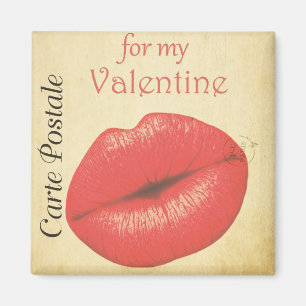 Imán Carte Postale Valentine Kiss