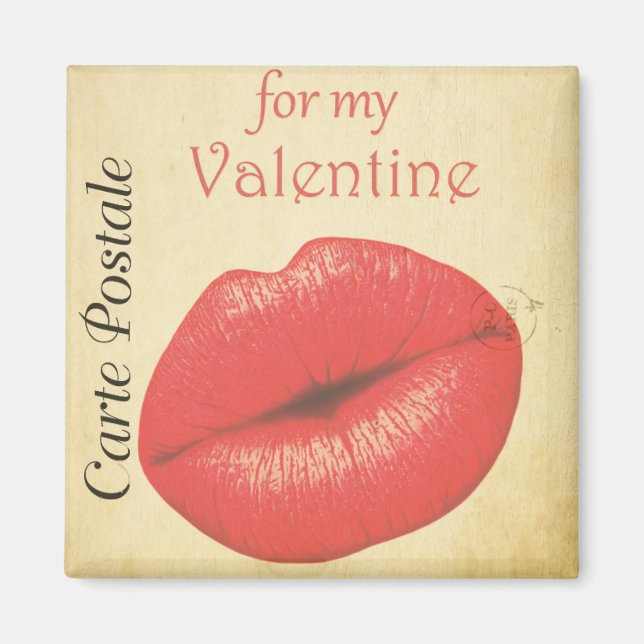 Imán Carte Postale Valentine Kiss (Frente)