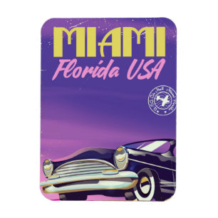 Imán Cartel antiguo de Miami Florida EE. UU.