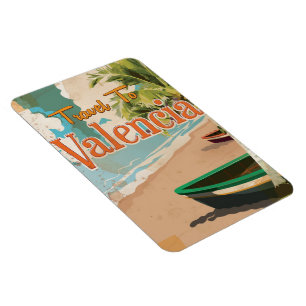 Imán Cartel antiguo de vacaciones de Valencia, España