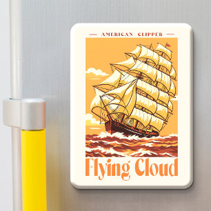Imán Cartel Antiguo del Barco Clipper Americano Flying