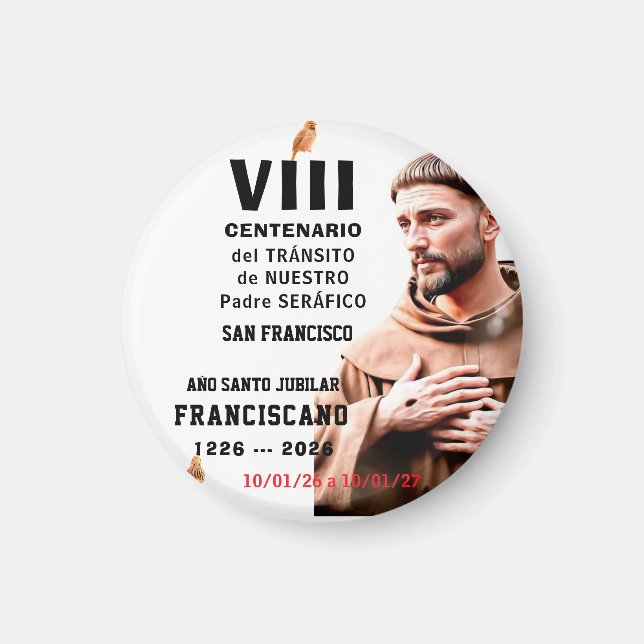 Imán Cartel brillante de San Francisco de Asís (Frente)