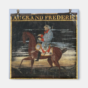 Imán Cartel con Frederick el Grande en la Caballo
