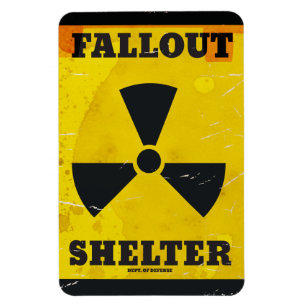 Imán Cartel de advertencia vintage de refugio antiatómi