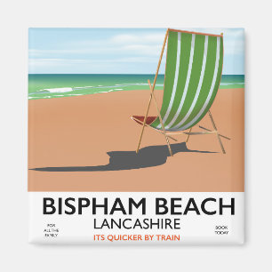 Imán Cartel de Bispham Beach Lancashire junto al mar