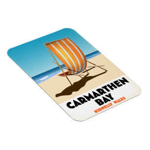 Imán Cartel de Carmarthen Bay Kidwelly Gales costa