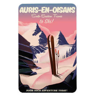 Imán Cartel de esquí de AURIS-EN-OISANS Francia