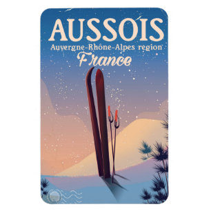 Imán Cartel de esquí de Aussois Auvergne-Rhône-Alpes Fr