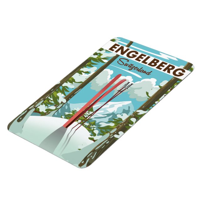 Imán Cartel de esquí de Engelberg Suiza  (Lado Izquierdo)
