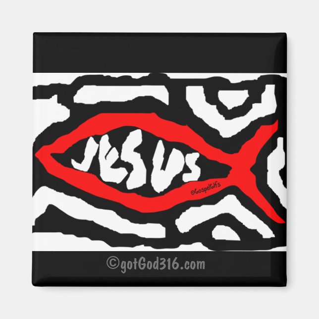 Imán Cartel de Jesús gotGod316.com Escritura (Frente)