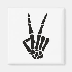 Imán Cartel de la paz de mano en esqueleto Bones Hallow