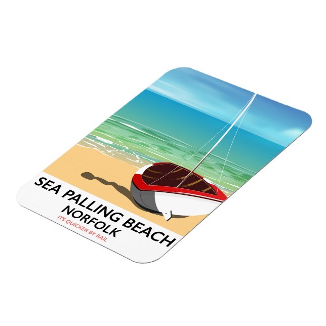 Imán Cartel de la playa de Sea Palling Norfolk (Lado Izquierdo)