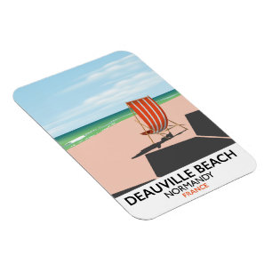 Imán Cartel de la playa Deauville Francia costa.