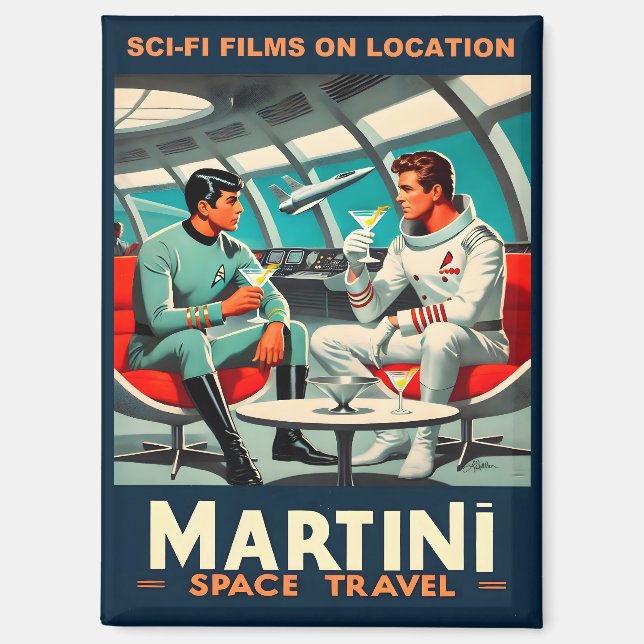 Imán Cartel de Martini Space Travel sobre películas de  (Anverso)