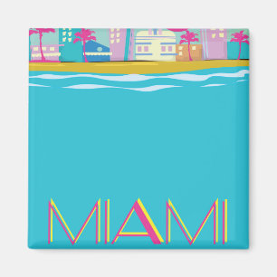 Imán Cartel de Miami Travel de los años 80