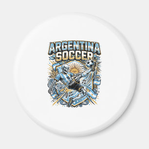 Imán Cartel de Naciones Delantero Esqueleto Fútbol Arge