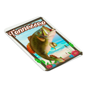 Imán Cartel de pesca de Tennessee.