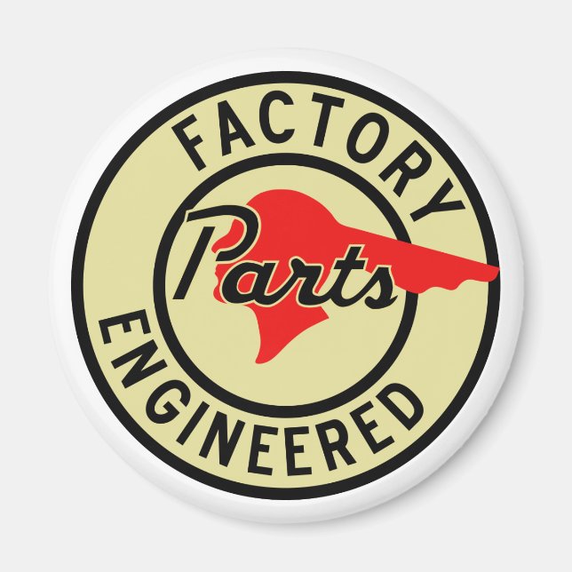 Imán Cartel de piezas de la fábrica pontíaca de cosecha (Frente)