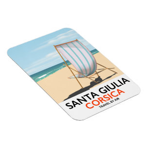 Imán Cartel de playa de Santa Giulia Córcega "viajar en