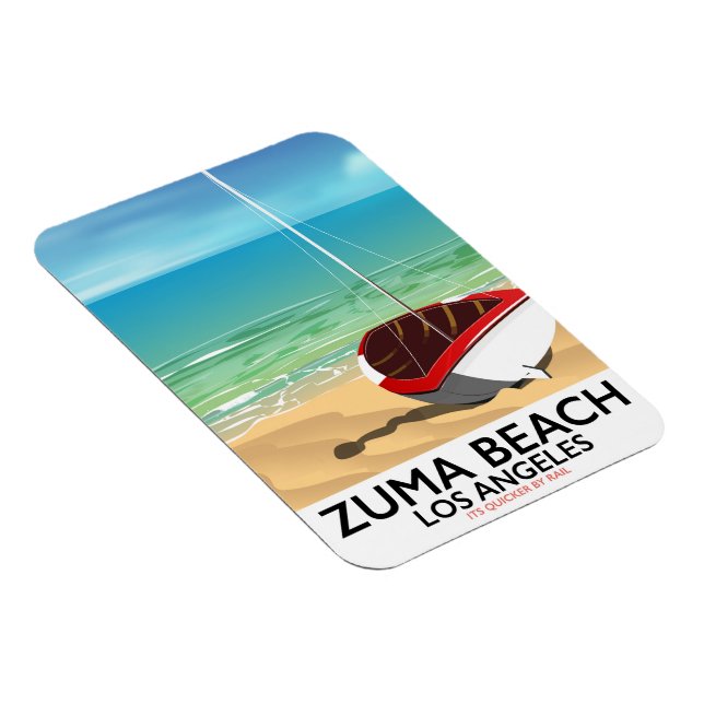 Imán Cartel de playa de Zuma Beach LA Rail (Lado Derecho)