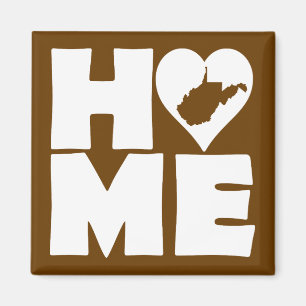 Imán Cartel de señal de West Virginia Home Heart State