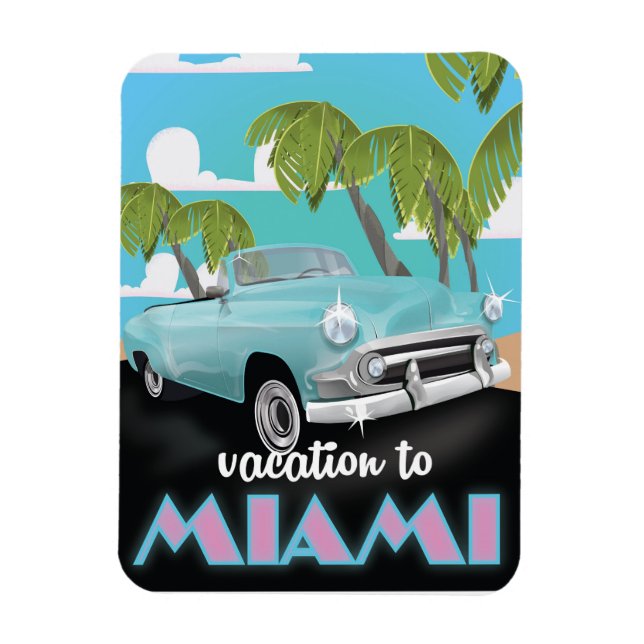 Imán Cartel de Vacaciones a Miami Travel (Vertical)