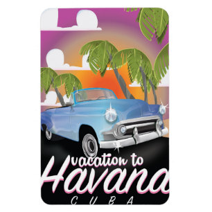 Imán Cartel de vacaciones de auto antiguo en La Habana,