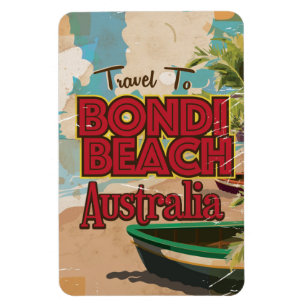 Imán Cartel de vacaciones vintage de Bondi Beach Austra