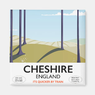 Imán cartel de viaje a Cheshire, Inglaterra