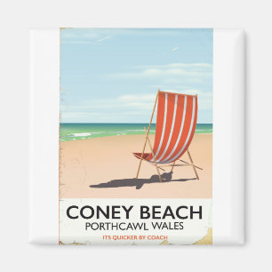 Imán Cartel de viaje a Coney Beach Porthcawl Gales