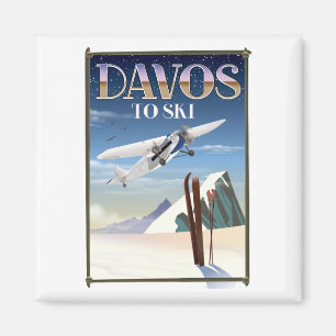 Imán Cartel de viaje a Davos Suiza