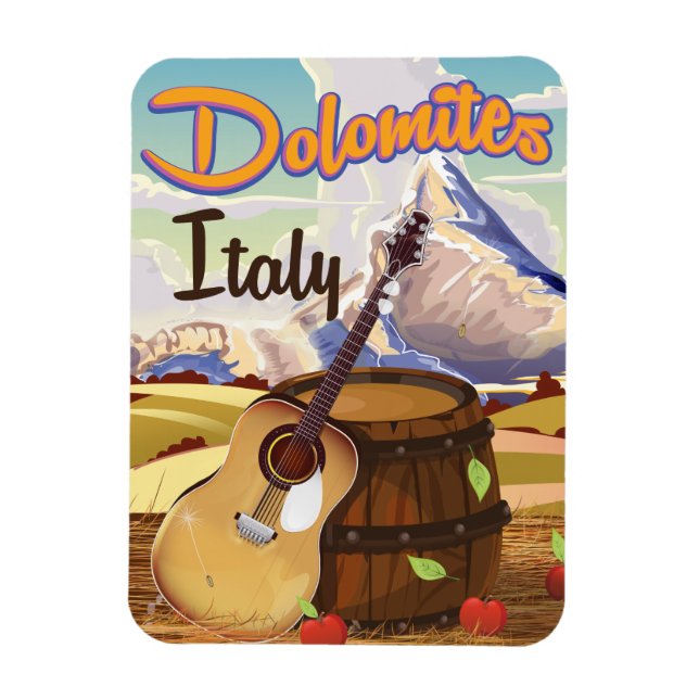 Imán Cartel de viaje a Dolomitas Italia (Vertical)