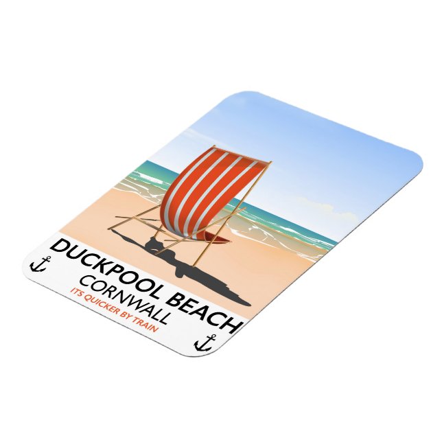 Imán Cartel de viaje a Duckpool Beach Cornwall (Lado Izquierdo)