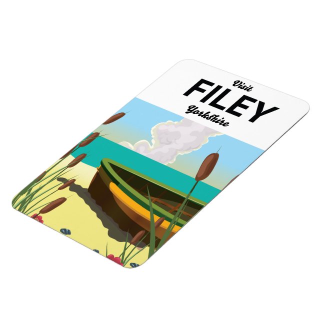 Imán Cartel de viaje a Filey, costa de Yorkshire (Lado Izquierdo)