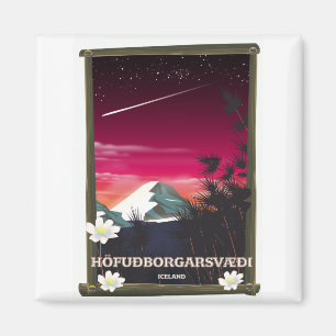 Imán Cartel de viaje a Höfuðborgarsvæði Islandia Island