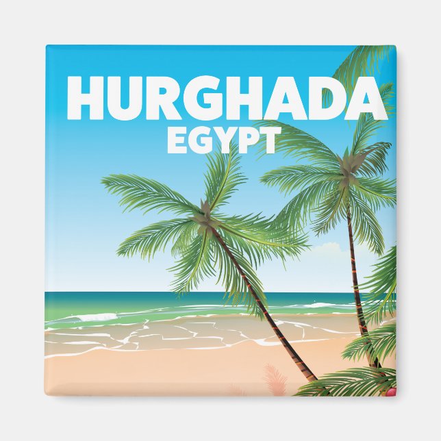 Imán Cartel de viaje a Hurghada Egipto (Frente)