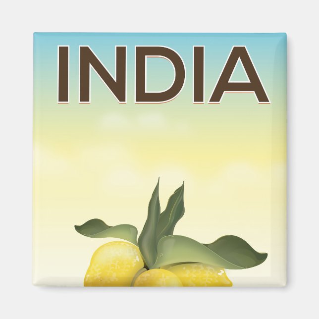 Imán Cartel de viaje a India Lemon (Frente)