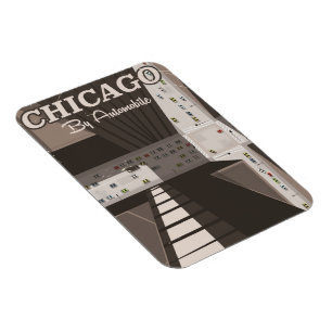 Imán cartel de viaje a la ciudad de Chicago