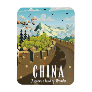 Imán Cartel de viaje a la Gran Muralla de China